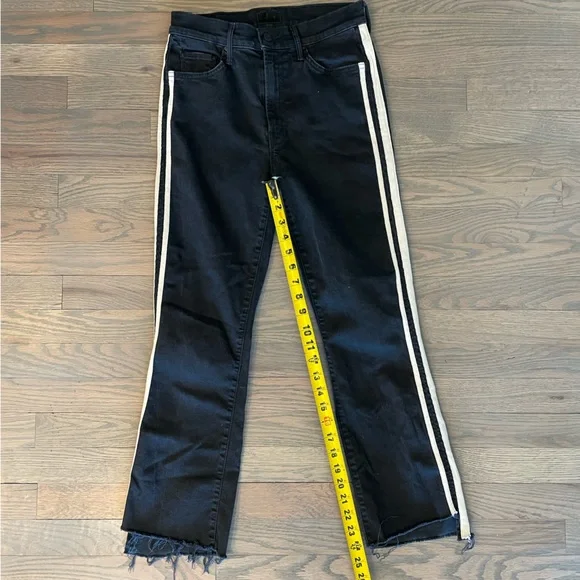 MOTHER The Insider Crop Step Fray Jeans in Guilty Racer Black - Picture 6 of 9